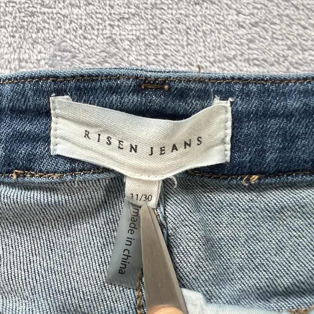 Risen Jeans Jane Mid-Rise Faux Fold Over Straight Leg Jeans‎ 11/30 RDP5314 Denim - Picture 3 of 10